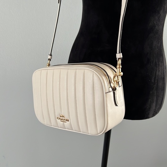 Coach Jes Chalk Puffy Crossbody Linear Quilting Leather C1569 -NWT Mob Wife - Picture 3 of 12